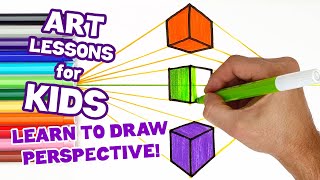 PERSPECTIVE DRAWING FOR KIDS | TWO POINT PERSPECTIVE (ART LESSONS FOR KIDS)