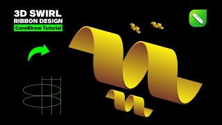 Swirl Ribbon Design in Coreldraw | 3d Twisted Ribbon Design | Hevlendordesigns #coreldrawtutorial