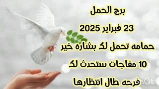 برج الحمل 23 فبراير 2025//حمامه تحمل لك بشاره خير 💫 10 مفاجات ستحدث لك 💫 فرحه طال انتظارها