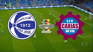 SÃO JOSÉ-RS X CAXIAS - CAMPEONATO GAÚCHO 2021 - 2ª RODADA - 04/03/2021 - PES 2021