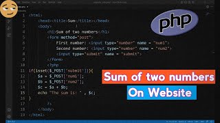 Sum of two input numbers using php || On website