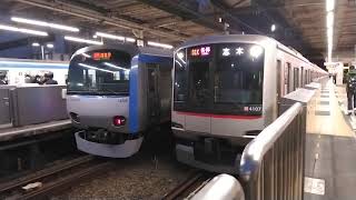 相鉄8000系8710編成快速海老名行\u0026東急5050系4000番台4107編成各停志木行　二俣川駅到着\u0026発車