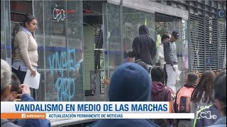 Las marchas estuvieron invadidas por el vandalismo en Bogotá