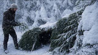 Building a Warm Snow Shelter to Survive 3 Days of Heavy Snow
