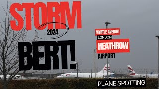 Plane Spotting During Storm Bert! Myrtle Ave, London Heathrow. So Windy! #planespotting #stormbert