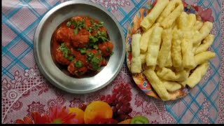 ગ્રેવીવાળા તીખા બટેટા અને ભુંગળા (Gujarati spicy potato and frymes )