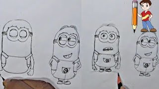 How to draw minions of "despicable me" new, by using pencil.
