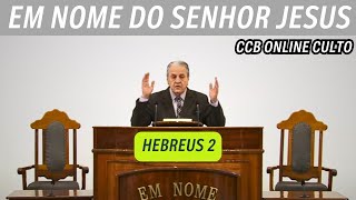 CCB ONLINE CULTO 19/02/25 | PALAVRA CCB HOJE | HEBREUS 2