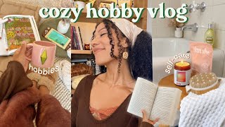 cozy hobby vlog🧺📚 - reading, bath time, coloring & more!