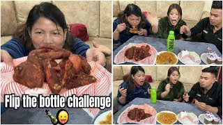 Flip the bottle challenge with Jwai and Chori😛Koslay besi khanu payo🤤