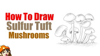 How to Draw Sulfur Tuft Mushrooms (Early Stage), Tutorial! - Painting With Parasolia!