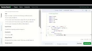If-else Conditions Hackerrank python Solution in Hindi