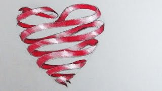 How to Draw a Love Heart: Red Ribbon