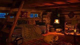 Relaxing Blizzard with Fireplace Crackling / Deep Sleep, fall Asleep, from Insomnia, Sleep Better