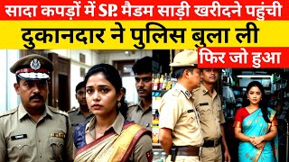 सादा कपड़ों में SP. मैडम साड़ी खरीदने पहुंची | दुकानदार ने पुलिस बुला ली | Heart Touching Story