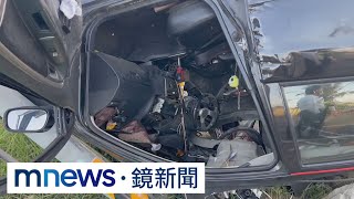 台南公墓旁車輛自撞翻覆　情侶1死1命危｜#鏡新聞