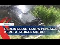 Mobil Ringsek Akibat Tertabrak Kereta di Perlintasan Tanpa Penjaga, Pengemudi Berhasil Selamat!