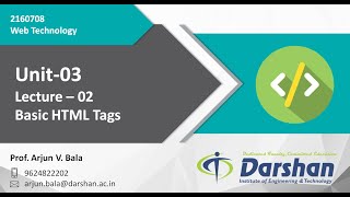 Unit 3: Basic Tags in HTML