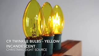 Yellow C9 Twinkle Bulbs