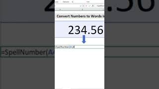 Convert Numbers into Words in Microsoft Excel - With or Without Currency #Shorts