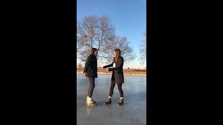 Foot popping on ice?! Better think twice! 🧊😂 #funny #AFV#fail #fall #winter