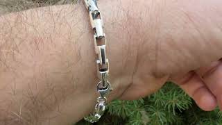 Custom Harlembling 925 Silver Bullet Rolo Bracelet Review - 925 Sterling Silver - Hermes Link