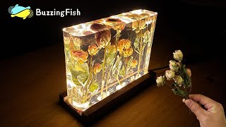 🌹Roses and Epoxy Resin Night Lamp - Resin Art 🌹