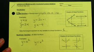 Lesson 2 3 Video Function Notation