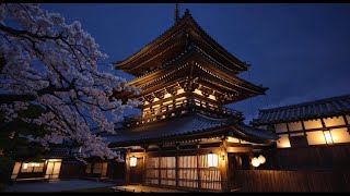 🌸Valentine’s Special 🌸Midnight in Kyoto | Peaceful Temple Walk \u0026 Japanese Sleep Music 🌌🎶💖✨