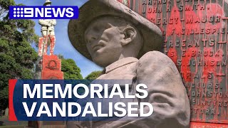 Multiple statues and citizenship ceremony targeted by vandals | 9 News Australia