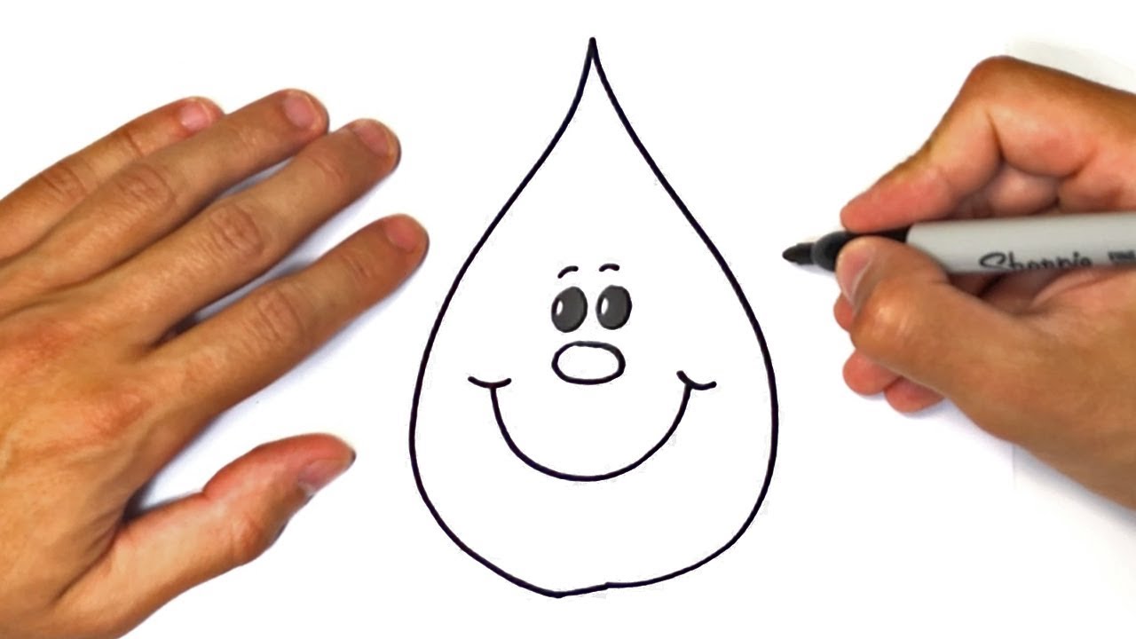 How To Draw A Water Drop For Kids | Water Drop Easy Draw Tutorial - YouTube