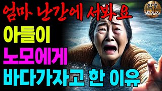 노모재산에 눈이 먼 아들 며느리의 속셈도 모른채 바다에 따라간 할머니의 사연