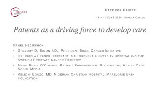 Uppsala Health Summit 2018. Plenum Discussion: Patients as a driving force to develop care