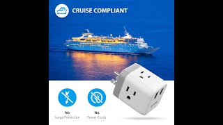 TROND 3-Outlet Cruise Power Strip with 2 USB Ports