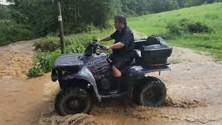 North Carolina farm flooding  Dej loj loj dej nyab wb av  tag.  Floods after rain on our farm