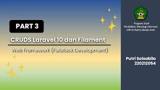 #3 CRUDS & Relasi Data Menggunakan Laravel 10 & Filament