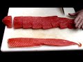 how to properly cut salmon into 4 oz restaurant portion