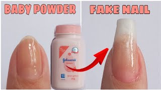 DIY Baby Powder Nail Extension with Tissue At Home 2021 | Homemade Fake Nails Out of Tissue