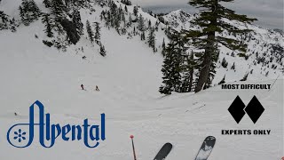 Skiing at Alpental International \u0026 Snake Dance Double Black Full Run