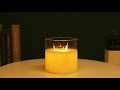 JHY DESIGN 3-Wick Glass Flameless Candles Actual Work Demonstration Video