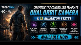 Cinematic TPS Controller Template – Dual Orbit Camera & 13 Animator States(DemoCharacter)Unity 6