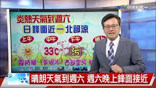 【立綱氣象報報】戶外陽光強中午熱 活動多補充水分│中視氣象 20230503