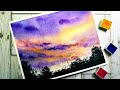 Sky and Clouds Watercolor Painting