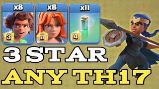 TH17 ROOT RIDER VALKYRIE WITH INVISIBILITY SPELL - BEST TH17 ATTACK STRATEGY - Clash of Clans