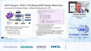 Domain-specific Processor Design Using ASIP Designer - Markus Willems & Patrick Verbist, Synopsys