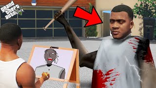 Franklin Using Magical Painting To Draw Most Scariest Granny Ever In Gta 5!