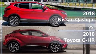 2018 Nissan Qashqai vs 2018 Toyota C-HR (technical comparison)