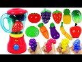 Microwave Blender Toys Cutting Fruits Vegetables Playset  Learn Colors Nursery Rhymes for Kids