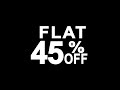 flat 45% precent off glitch effect text digital tv distortion 4k loop animation