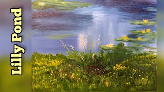 Easy Acrylic Painting Tutorial Lilly Pond